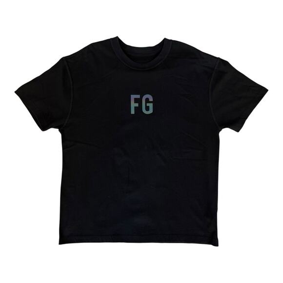 Fear Of God Black Iridescent Logo T Shirt Men’s Medium - Picture 1 of 5